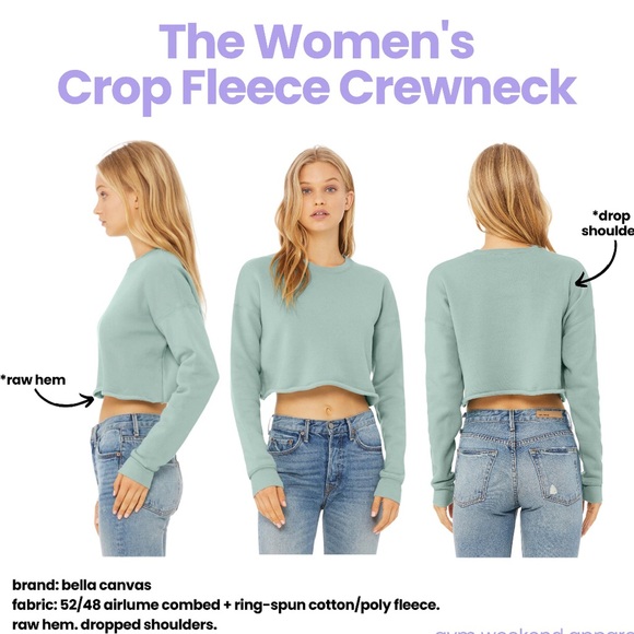 Gym Weekend Apparel - Women’s cropped sweatshirt- Inhale Exhale - Picture 4 of 5